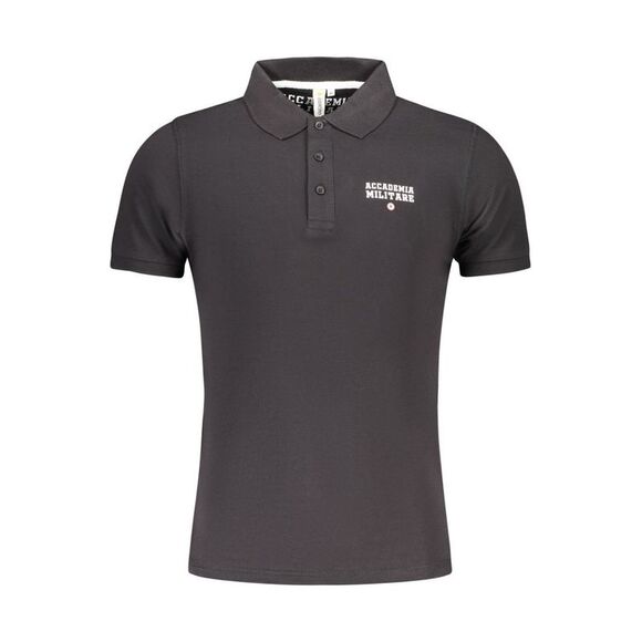 Accademia Militare Black Cotton Men Men's Polo